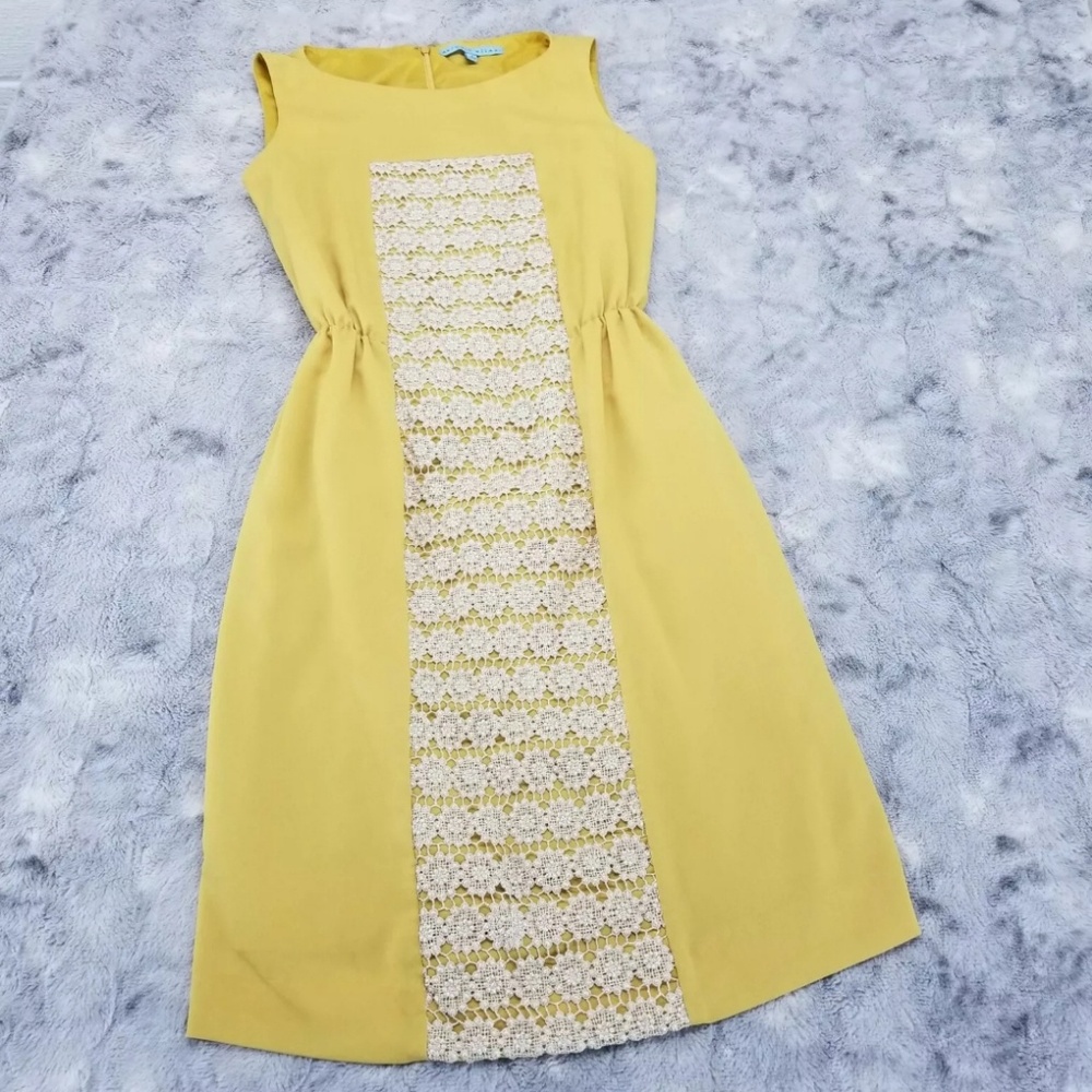 Antonio Melani Dress 0 Yellow Shift Lace